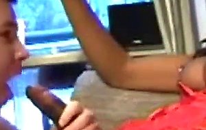 Boston bill gets mouthful of bbc then she jacks off a big nut