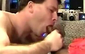 Boston bill gets mouthful of bbc then she jacks off a big nut