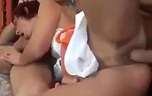 Horny milf sexs up a two lucky guys