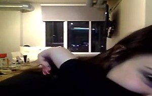 Fat white ass on webcam
