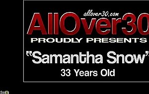 Samantha snow plays with toy