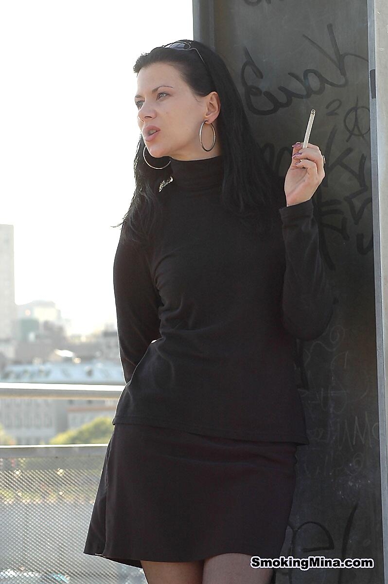 Fully Clothed Brunette Lights Up A Cigarette With Her Sunglasses Atop Her Head Fetish, Milf, Public, Smoking