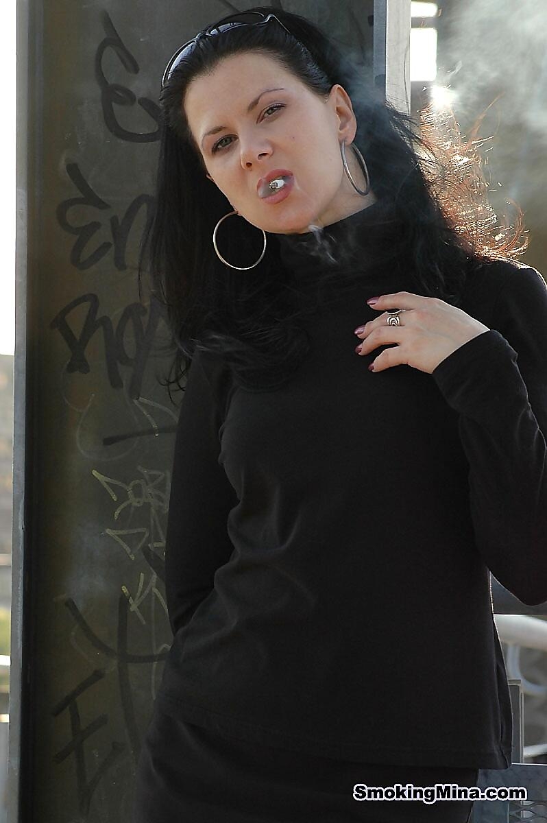 Fully Clothed Brunette Lights Up A Cigarette With Her Sunglasses Atop Her Head Fetish, Milf, Public, Smoking