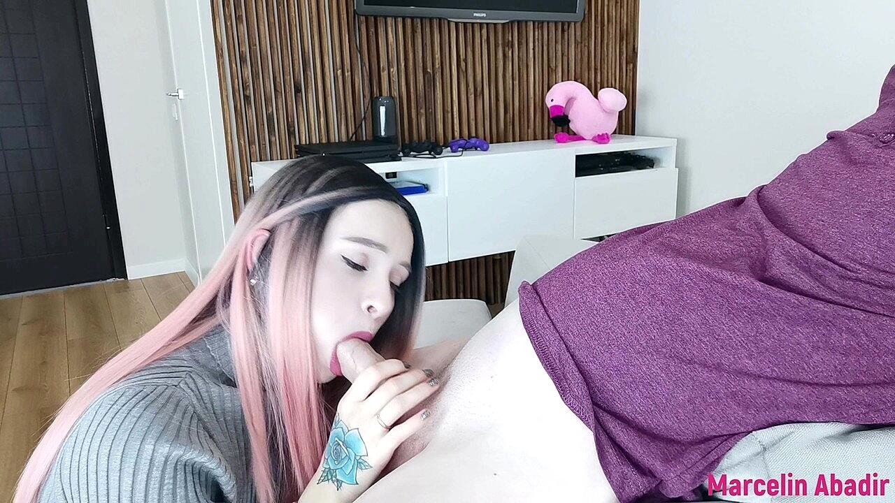 Marcelin Abadir & Pink-haired girl in lingerie: Kinky bedside action! Teen With Pink Hair Marcelin Abadir Gets Her Asshole Rammed After Giving Head Anal, Hardcore, Pornstar, Pussy