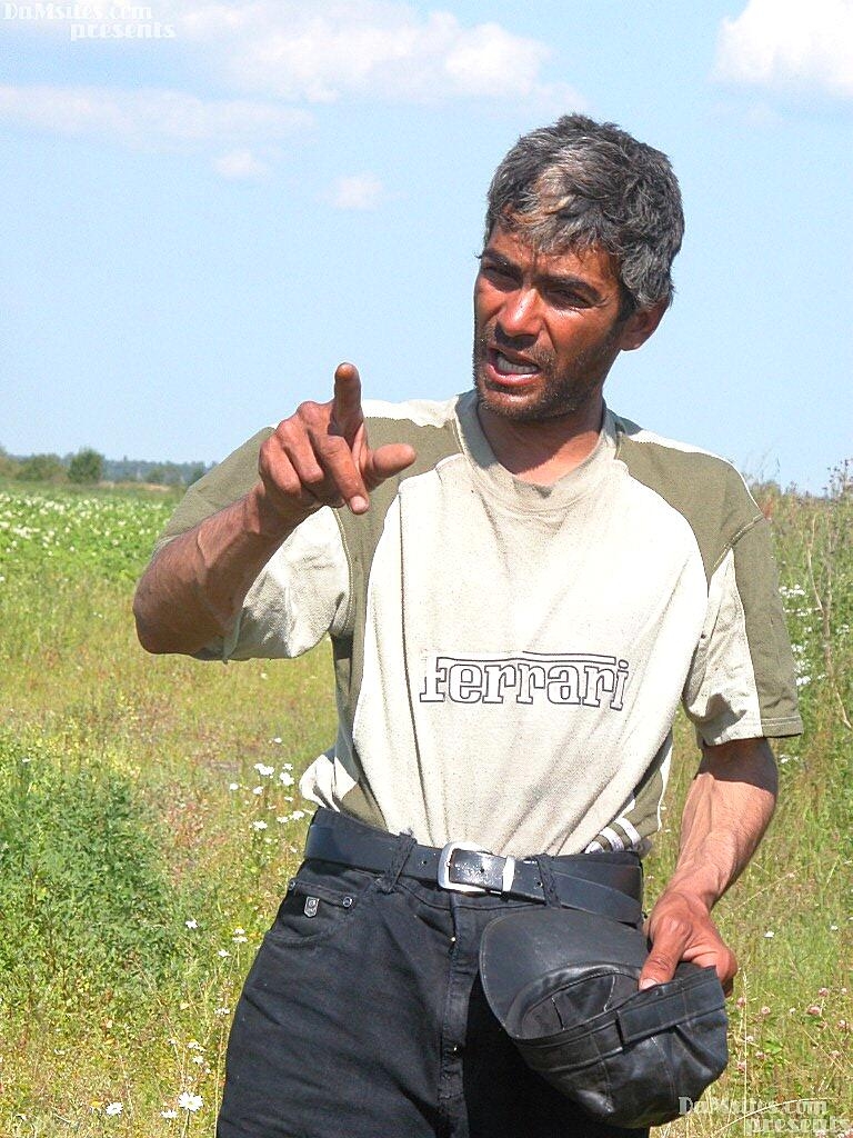 2 older women in need of sex come across a homeless bum to fuck in a field